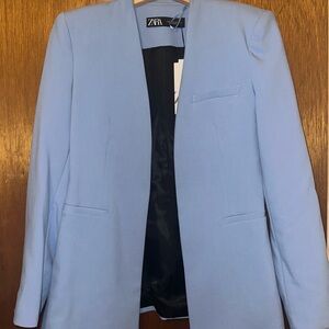 Zara Sky Blue Suit Jacket
